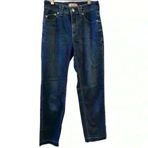 Yanuk Women's Vintage Annette Straight Jeans Size 24 waist Blue Frayed Hem